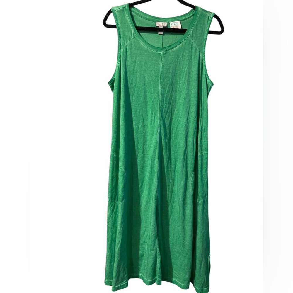 LOGO by Lori Goldstein Size M Green Midi Dress w/Pockets